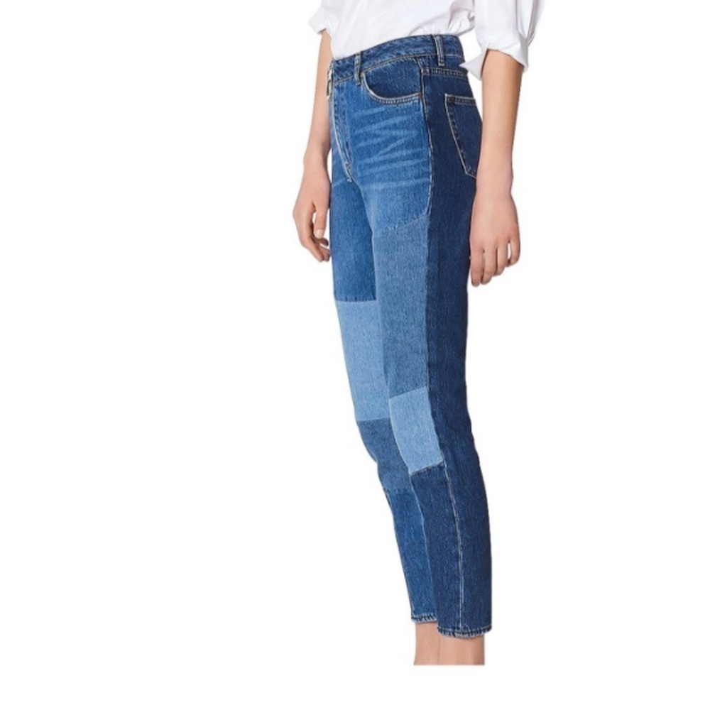Sandro Patchwork Distressed Jeans Euc - image 4